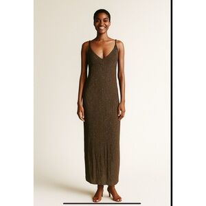 LONG MAXI GOWN BEADED FORMAL COCKTAIL PARTY SHIMMER VTG INSPIRED ELEGANT LUXE